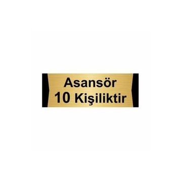 Özarslan Dizayn Asansör 10 Kişiliktir 7x20 cm Altın Renk Metal Yönlendirme Levhası