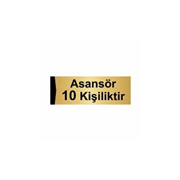 Özarslan Dizayn Asansör 10 Kişiliktir 7x20 cm Altın Renk Metal Yönlendirme Levhası