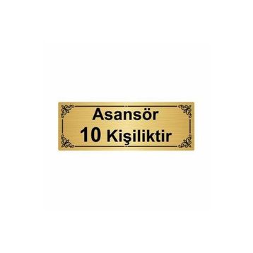 Özarslan Dizayn Asansör 10 Kişiliktir 7x20 cm Altın Renk Metal Yönlendirme Levhası