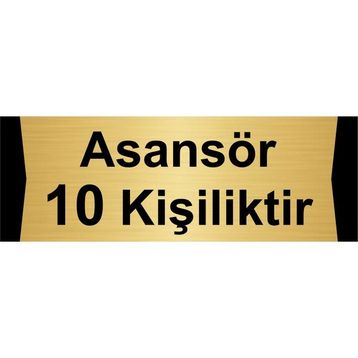 Özarslan Dizayn Asansör 10 Kişiliktir 7x20 cm Altın Renk Metal Yönlendirme Levhası