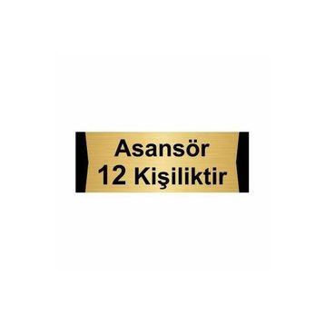 Özarslan Dizayn Asansör 12 Kişiliktir 5x20 cm Altın Renk Metal Yönlendirme Levhası