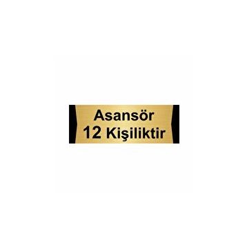 Özarslan Dizayn Asansör 12 Kişiliktir 5x20 cm Altın Renk Metal Yönlendirme Levhası
