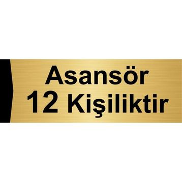Özarslan Dizayn Asansör 12 Kişiliktir 5x20 cm Altın Renk Metal Yönlendirme Levhası