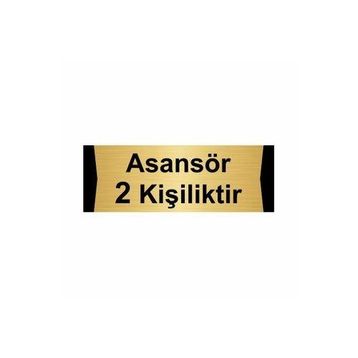 Özarslan Dizayn Asansör 2 Kişiliktir 5x20 cm Altın Renk Metal Yönlendirme Levhası