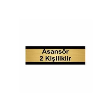 Özarslan Dizayn Asansör 2 Kişiliktir 5x20 cm Altın Renk Metal Yönlendirme Levhası
