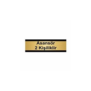 Özarslan Dizayn Asansör 2 Kişiliktir 5x20 cm Altın Renk Metal Yönlendirme Levhası