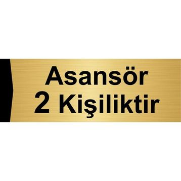 Özarslan Dizayn Asansör 2 Kişiliktir 5x20 cm Altın Renk Metal Yönlendirme Levhası