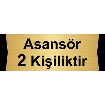 Özarslan Dizayn Asansör 2 Kişiliktir 5x20 cm Altın Renk Metal Yönlendirme Levhası