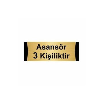 Özarslan Dizayn Asansör 3 Kişiliktir 10x20 cm Altın Renk Metal Yönlendirme Levhası