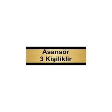 Özarslan Dizayn Asansör 3 Kişiliktir 10x20 cm Altın Renk Metal Yönlendirme Levhası