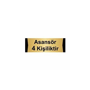 Özarslan Dizayn Asansör 4 Kişiliktir 10x20 cm Altın Renk Metal Yönlendirme Levhası