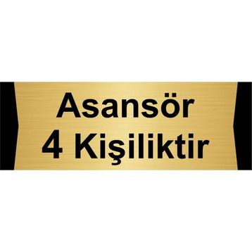 Özarslan Dizayn Asansör 4 Kişiliktir 10x20 cm Altın Renk Metal Yönlendirme Levhası