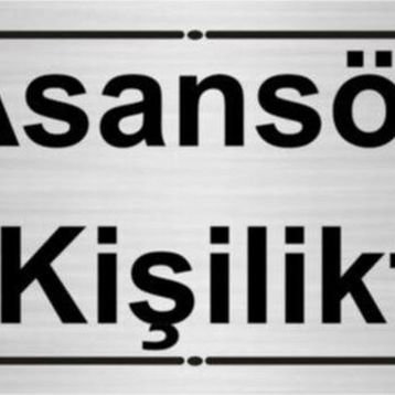 Özarslan Dizayn Asansör 4 Kişiliktir 7x20 cm Gümüş Renk Metal Yönlendirme Levhası