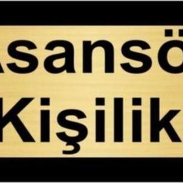Özarslan Dizayn Asansör 5 Kişiliktir 10x20 cm Altın Renk Metal Yönlendirme Levhası