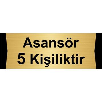 Özarslan Dizayn Asansör 5 Kişiliktir 10x20 cm Altın Renk Metal Yönlendirme Levhası