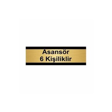 Özarslan Dizayn Asansör 6 Kişiliktir 10x20 cm Altın Renk Metal Yönlendirme Levhası