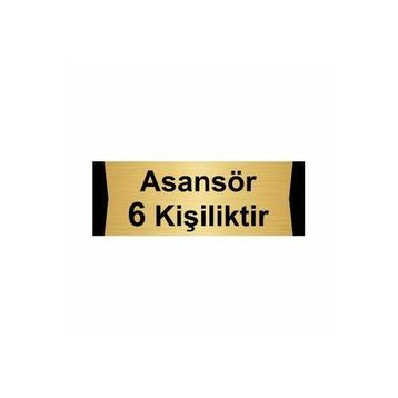 Özarslan Dizayn Asansör 6 Kişiliktir 10x20 cm Altın Renk Metal Yönlendirme Levhası