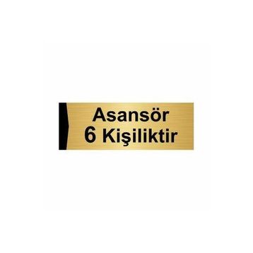 Özarslan Dizayn Asansör 6 Kişiliktir 10x20 cm Altın Renk Metal Yönlendirme Levhası