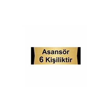 Özarslan Dizayn Asansör 6 Kişiliktir 10x20 cm Altın Renk Metal Yönlendirme Levhası