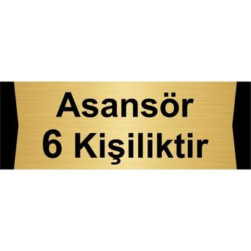 Özarslan Dizayn Asansör 6 Kişiliktir 10x20 cm Altın Renk Metal Yönlendirme Levhası