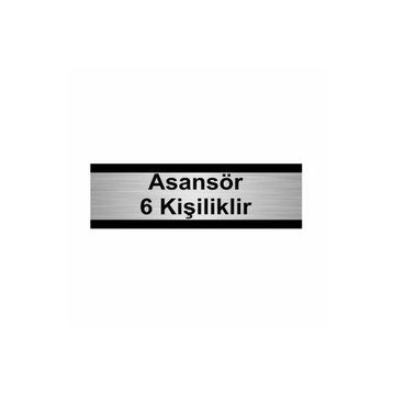 Özarslan Dizayn Asansör 6 Kişiliktir 10x20 cm Gümüş Renk Metal Yönlendirme Levhası