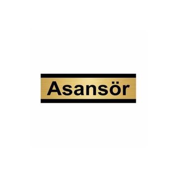 Özarslan Dizayn Asansör 7x20 cm Altın Renk Metal Yönlendirme Levhası