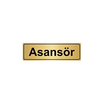 Özarslan Dizayn Asansör 7x20 cm Altın Renk Metal Yönlendirme Levhası