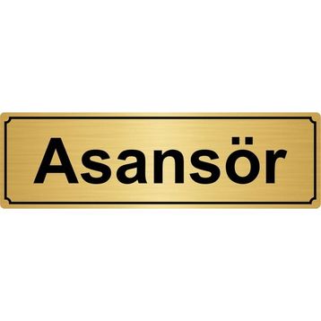 Özarslan Dizayn Asansör 7x20 cm Altın Renk Metal Yönlendirme Levhası
