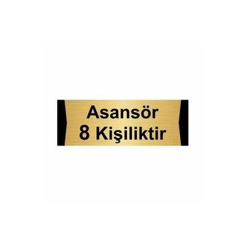 Özarslan Dizayn Asansör 8 Kişiliktir 7x20 cm Altın Renk Metal Yönlendirme Levhası