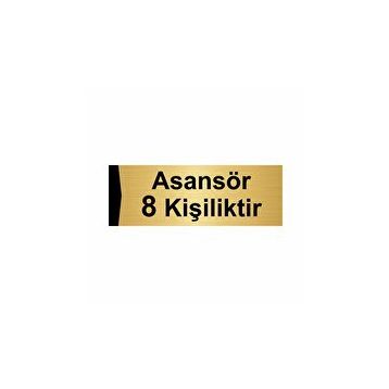 Özarslan Dizayn Asansör 8 Kişiliktir 7x20 cm Altın Renk Metal Yönlendirme Levhası