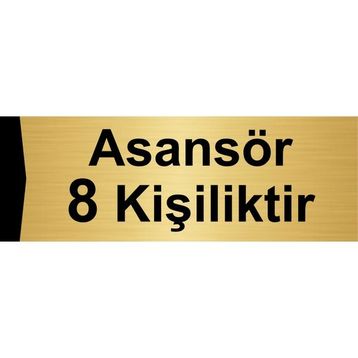 Özarslan Dizayn Asansör 8 Kişiliktir 7x20 cm Altın Renk Metal Yönlendirme Levhası