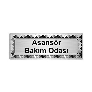 Özarslan Dizayn Asansör Bakım Odası 7x20 cm Gümüş Renk Metal Yönlendirme Levhası