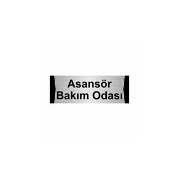 Özarslan Dizayn Asansör Bakım Odası 7x20 cm Gümüş Renk Metal Yönlendirme Levhası