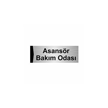 Özarslan Dizayn Asansör Bakım Odası 7x20 cm Gümüş Renk Metal Yönlendirme Levhası