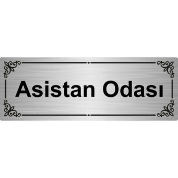 Özarslan Dizayn Asistan Odası 7x20 cm Gümüş Renk Metal Yönlendirme Levhası