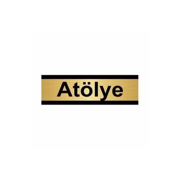 Özarslan Dizayn Atölye 7x20 cm Altın Renk Metal Yönlendirme Levhası