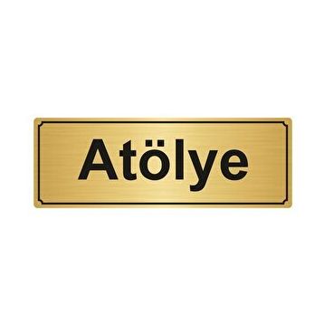 Özarslan Dizayn Atölye 7x20 cm Altın Renk Metal Yönlendirme Levhası