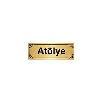Özarslan Dizayn Atölye 7x20 cm Altın Renk Metal Yönlendirme Levhası