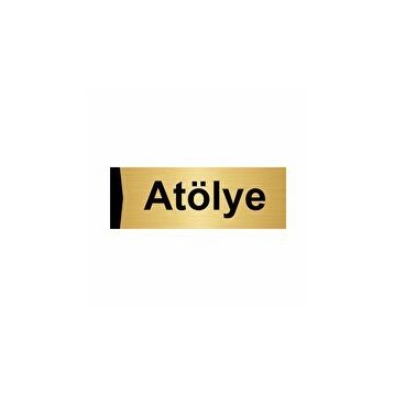 Özarslan Dizayn Atölye 7x20 cm Altın Renk Metal Yönlendirme Levhası