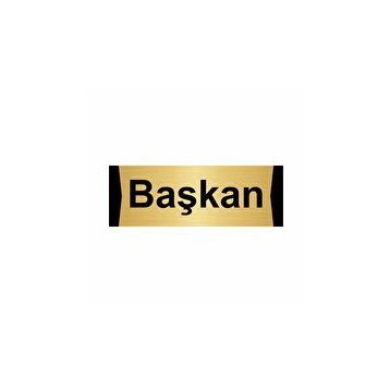 Özarslan Dizayn Başkan 10x20 cm Altın Renk Metal Yönlendirme Levhası