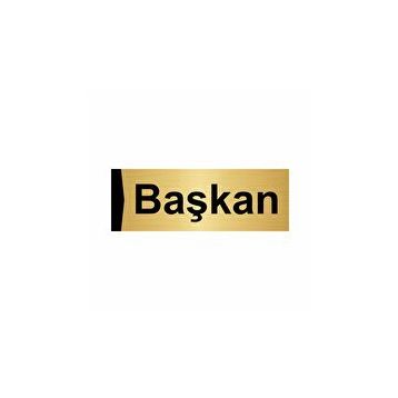 Özarslan Dizayn Başkan 5x20 cm Altın Renk Metal Yönlendirme Levhası