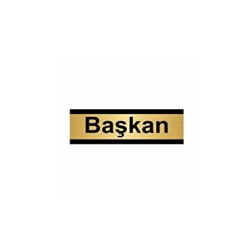 Özarslan Dizayn Başkan 5x20 cm Altın Renk Metal Yönlendirme Levhası