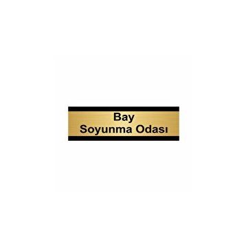 Özarslan Dizayn Bay Soyunma Odası 5x20 cm Altın Renk Metal Yönlendirme Levhası