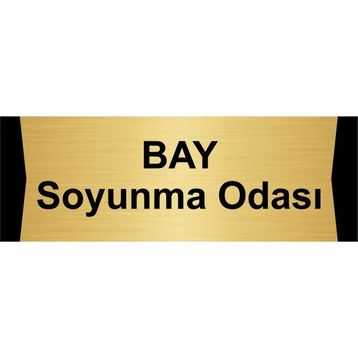 Özarslan Dizayn Bay Soyunma Odası 5x20 cm Altın Renk Metal Yönlendirme Levhası