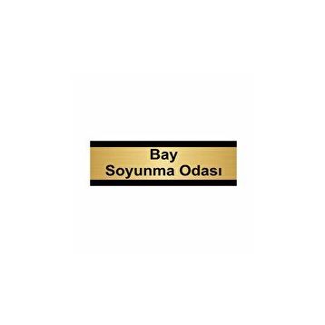 Özarslan Dizayn Bay Soyunma Odası 7x20 cm Altın Renk Metal Yönlendirme Levhası