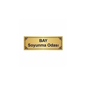 Özarslan Dizayn Bay Soyunma Odası 7x20 cm Altın Renk Metal Yönlendirme Levhası