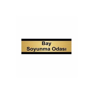Özarslan Dizayn Bay Soyunma Odası 7x20 cm Altın Renk Metal Yönlendirme Levhası