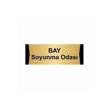 Özarslan Dizayn Bay Soyunma Odası 7x20 cm Altın Renk Metal Yönlendirme Levhası
