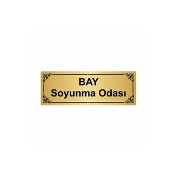 Özarslan Dizayn Bay Soyunma Odası 7x20 cm Altın Renk Metal Yönlendirme Levhası