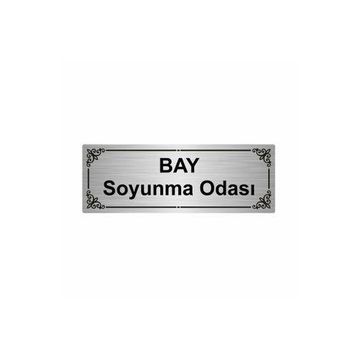 Özarslan Dizayn Bay Soyunma Odası 7x20 cm Gümüş Renk Metal Yönlendirme Levhası